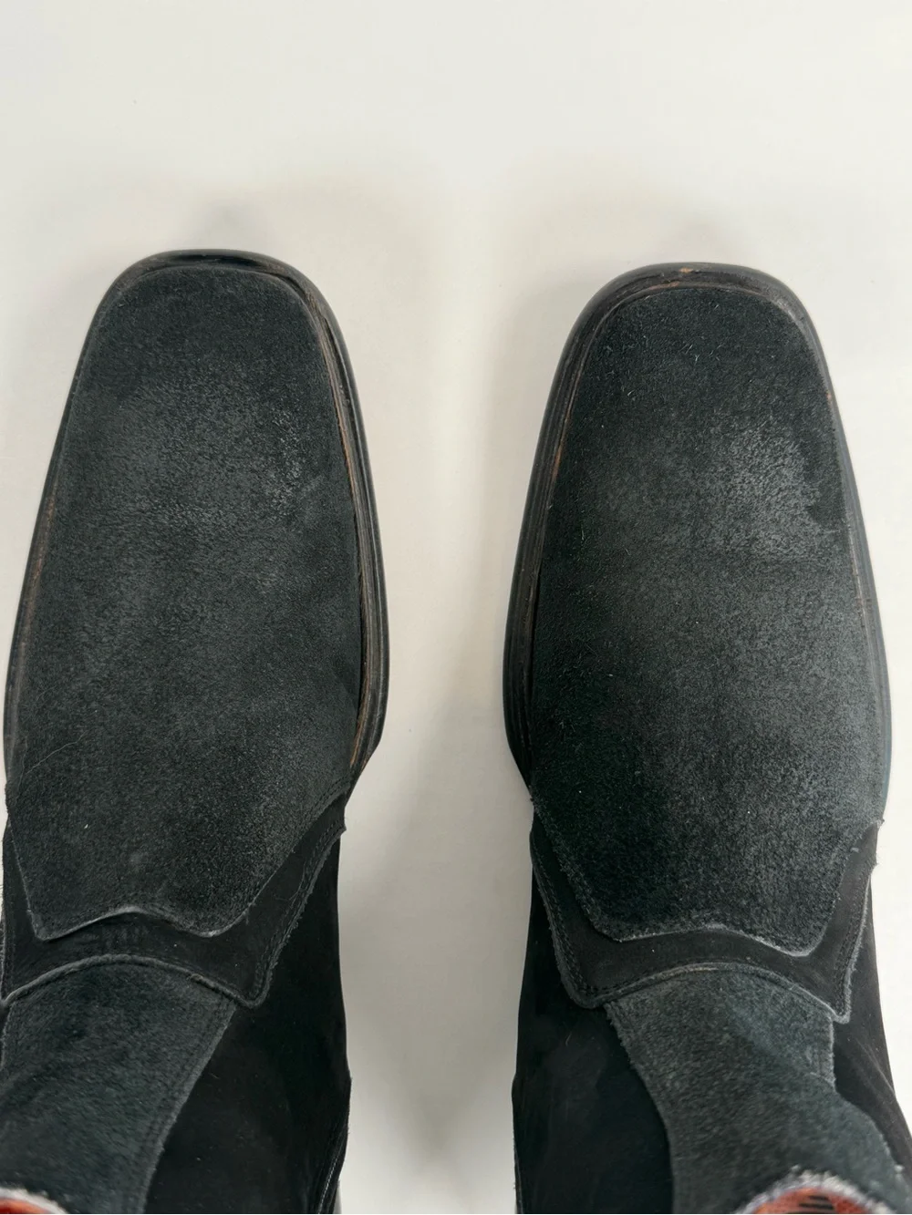 Men's Vintage MARK NASON Cross Boots Size 10.5 Black Zip Suede Made In Italy